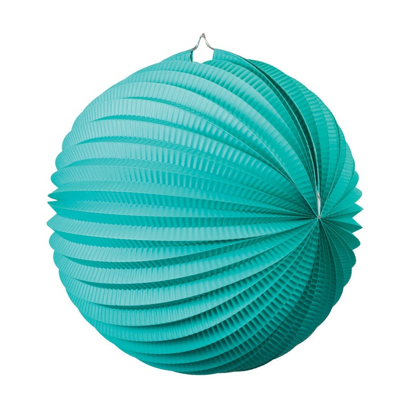 Turquoise Accordion Lantern - 25cm