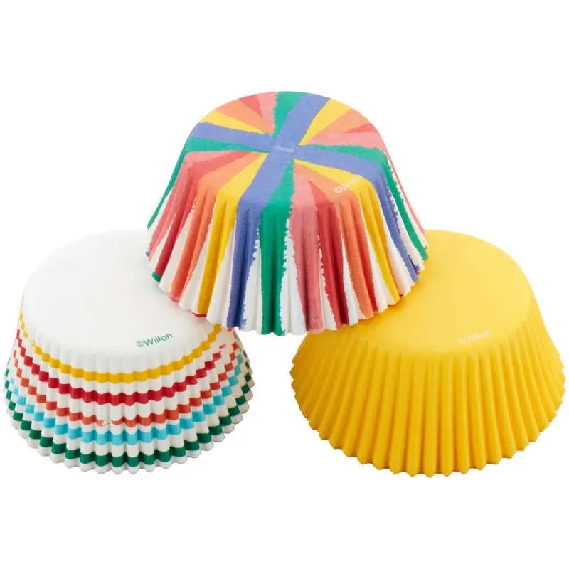 Wilton Mixed Stripe Cupcake Papers - 75 Pkt CLEARANCE