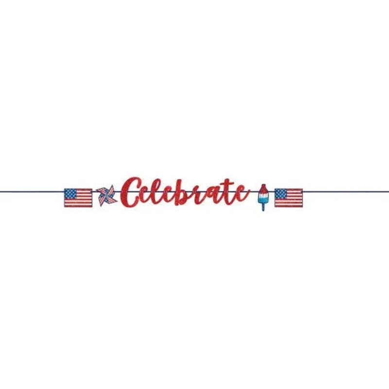 4th of July Glitter Banner