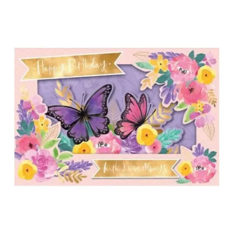 Butterflies Birthday Card - Paper Pop up Card