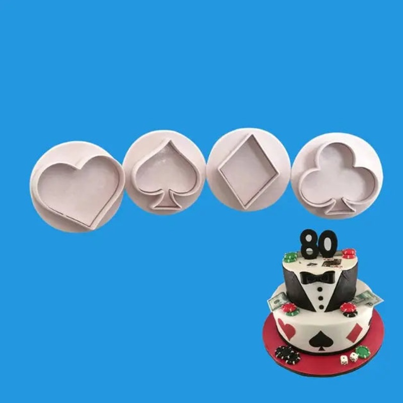 Casino Card Suit Plunger Cutter - 4 Pkt