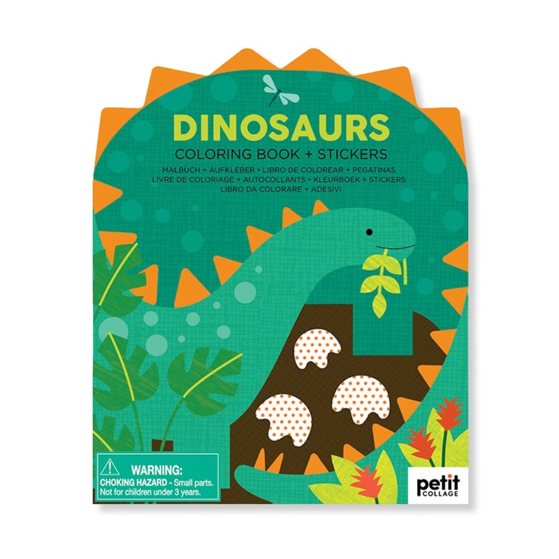 Coloring Book With Stickers: Dinosaurs