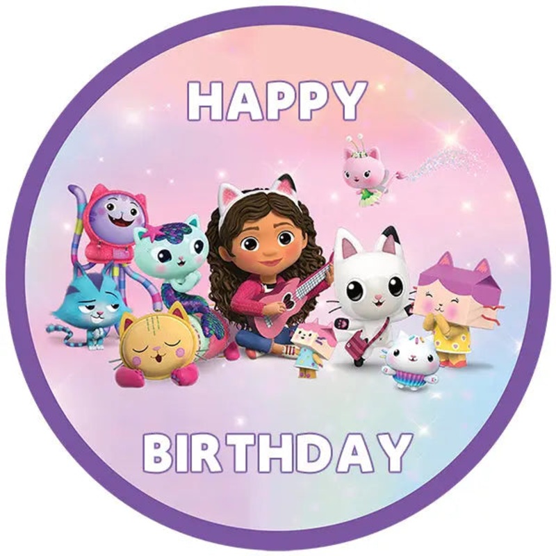 Gabby's Dollhouse Round Edible Cake Image