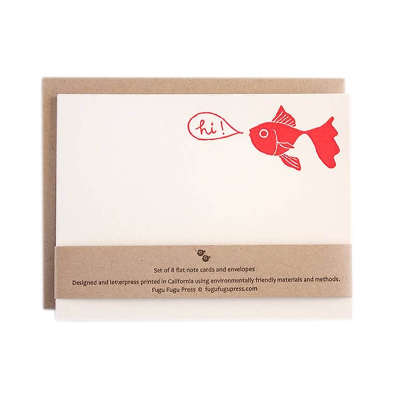 Hi Goldfish Flat Notecards