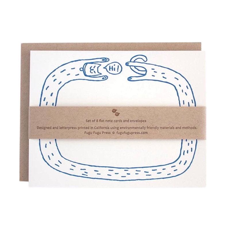 Hi Long Cat Flat Notecards