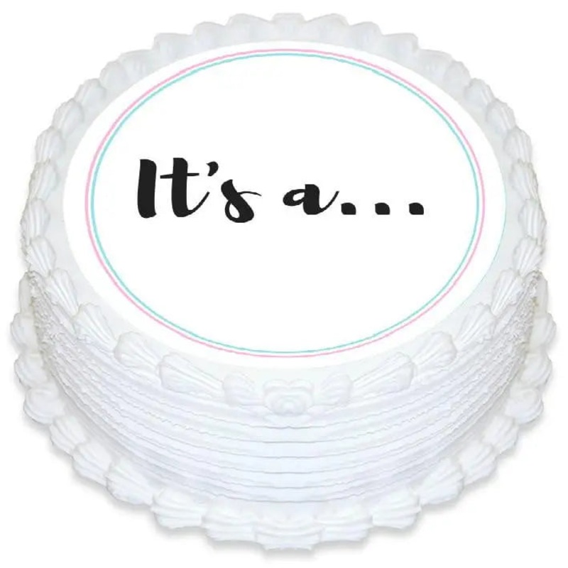 It's A... Gender Reveal Edible Cake Image