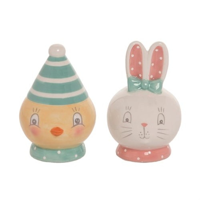 Johanna Parker Easter Dottie Chick & Bunny Salt & Pepper Shakers Set
