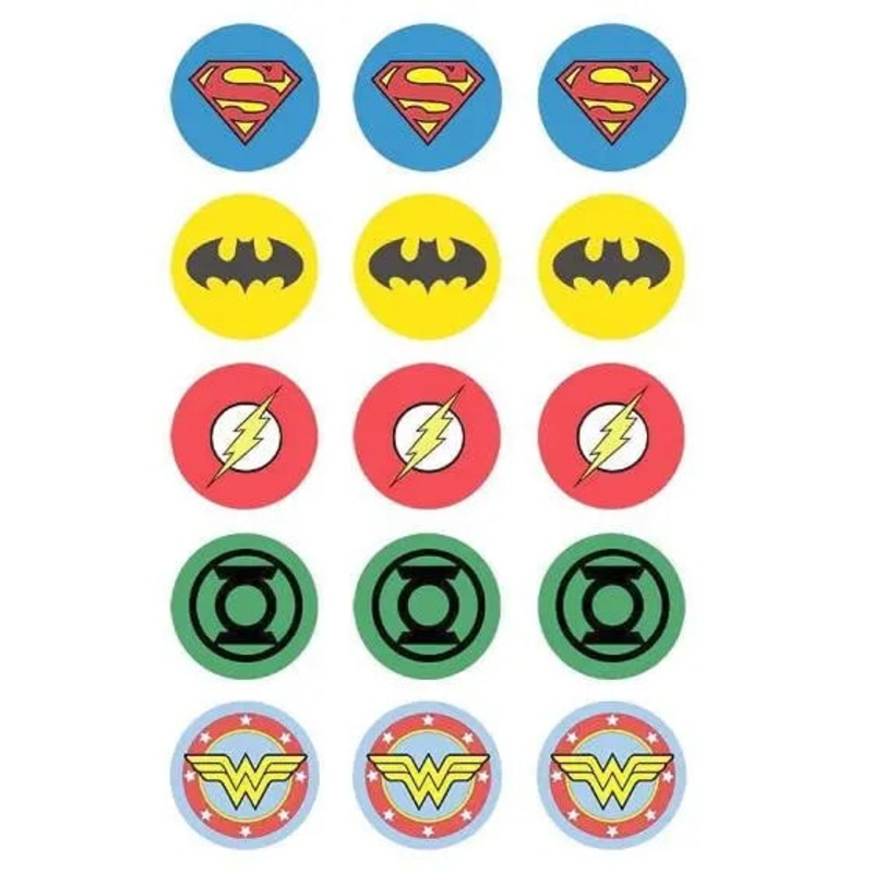 Justice League Edible Cupcake Images