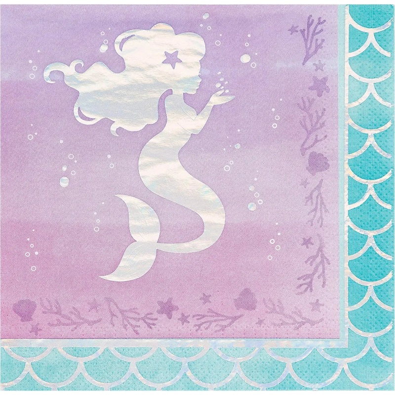Mermaid Shine Napkins - Lunch 16 Pkt