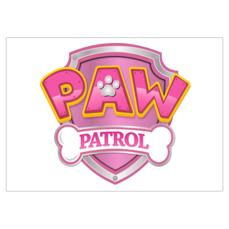 Pink Paw Patrol Logo A5 Edible Icon