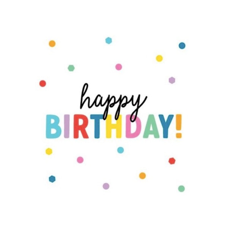 Rainbow Confetti Happy Birthday Napkins - 20 Pkt