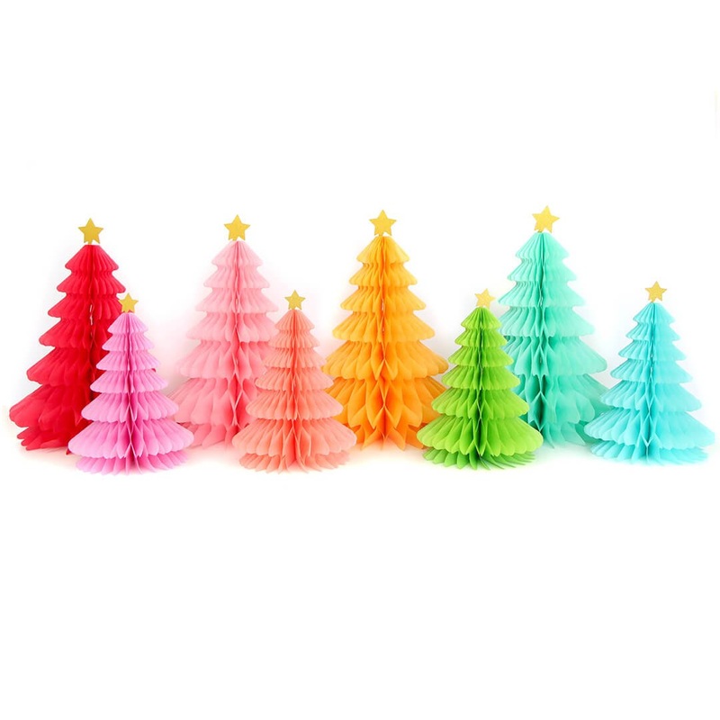 Rainbow Honeycomb Holiday Tree Set