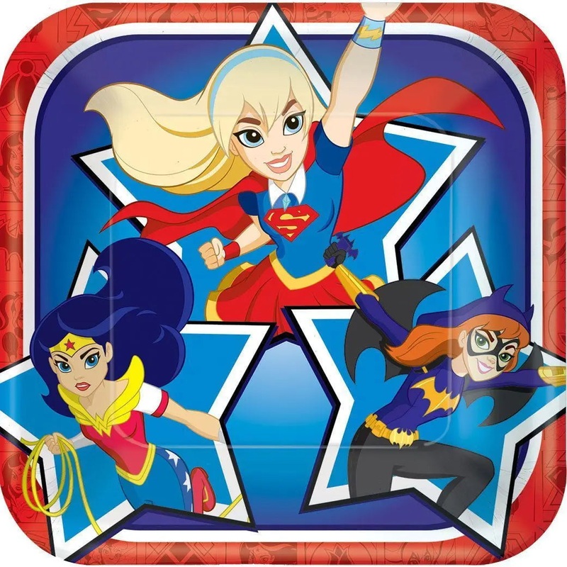 Super Hero Girls Plates - Lunch 8 Pkt