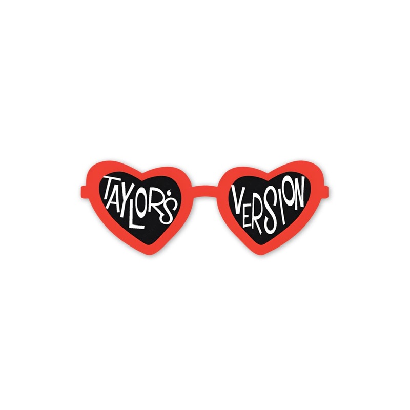 TAYLOR'S VERSION Heart Sunglasses Vinyl Sticker
