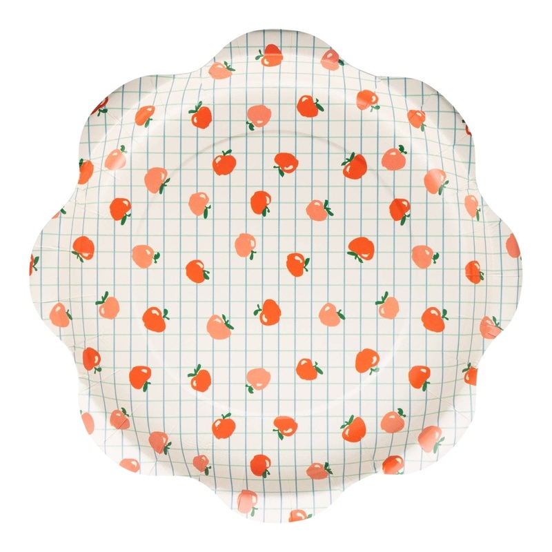 Apple Pattern Paper Plates 10"