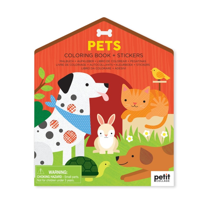 Coloring Book with Stickers: Pets
