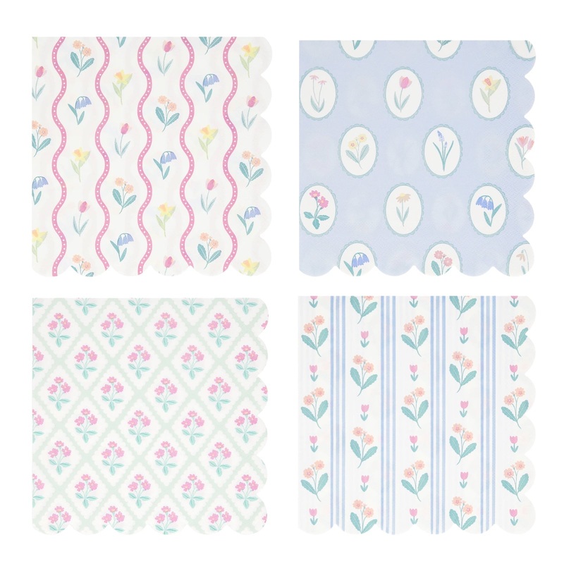 Meri Meri Party Bloomsbury Floral Pattern Large Napkins