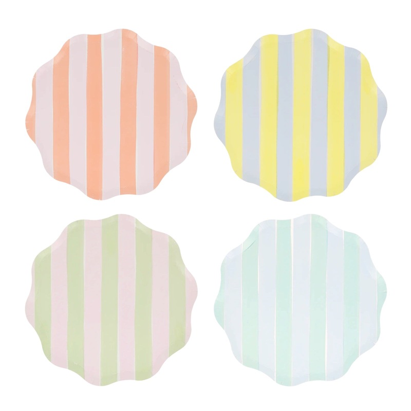 Meri Meri Party Pastel Stripe Side Plates 8.5"