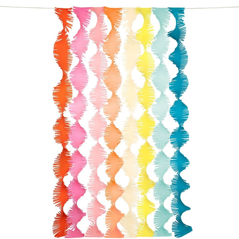 Meri Meri Party Rainbow Twisty Fringe Backdrop