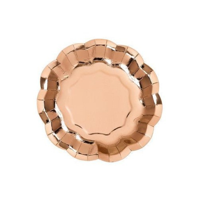 Party Porcelain Rose Gold Paper Plates 6.75"