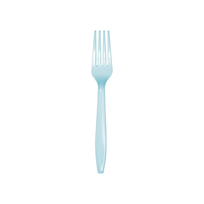 Pastel Blue Plastic Forks 24ct