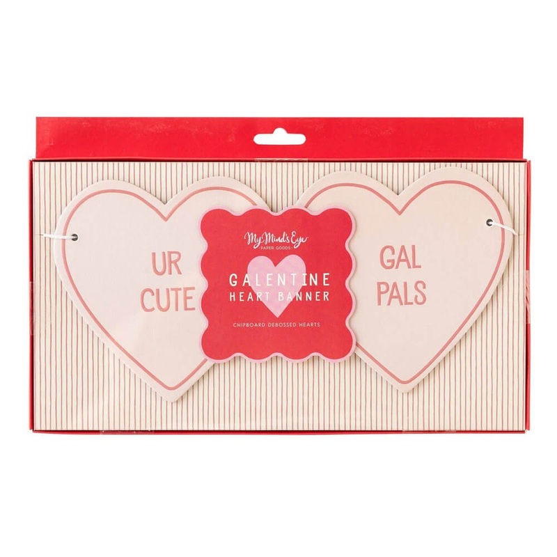 Pink Chipboard Heart Banner