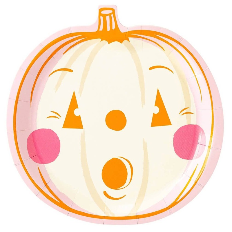 Pink & Orange Halloween Pumpkin Plates 9"