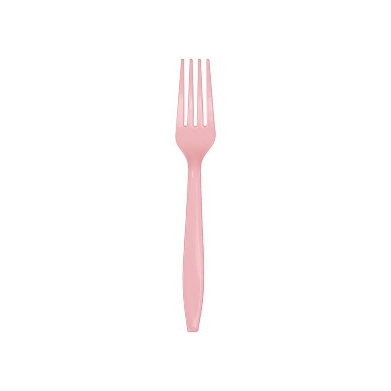 Pink Plastic Forks 24ct