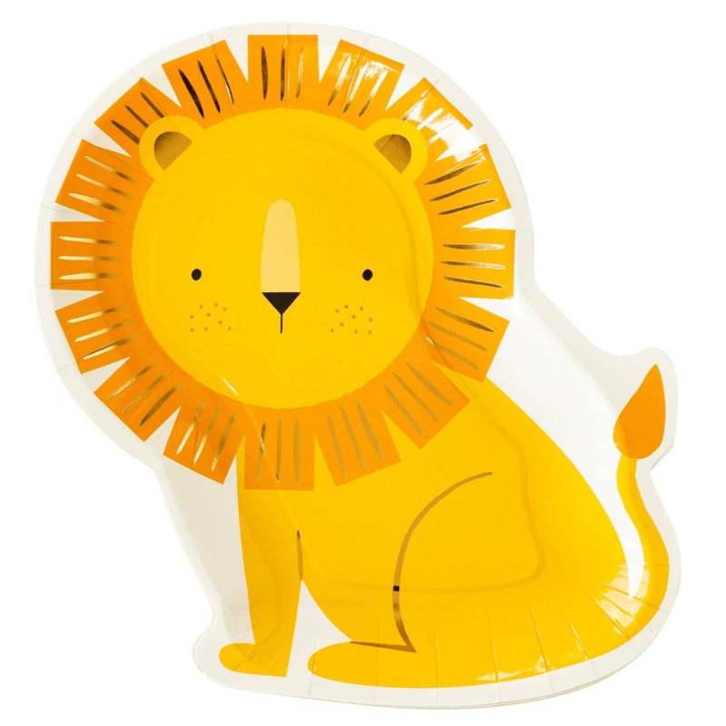 Safari Lion-Shaped Paper Plates 11"