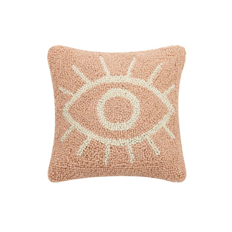 The Eye Pink Hook Throw Pillow