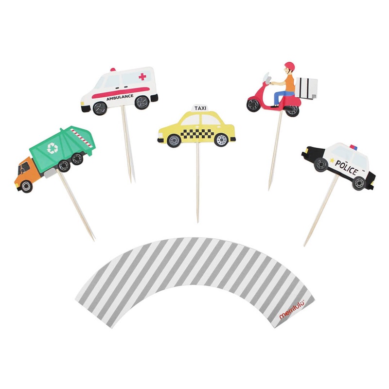 Transportation Party Cupcake Toppers