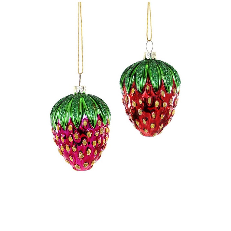 Vintage Strawberry Ornament 2.5"