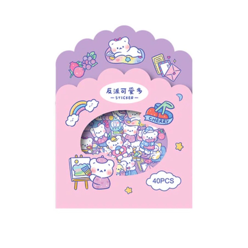 Cute Kawaii Bear Die Cut Deco Stickers