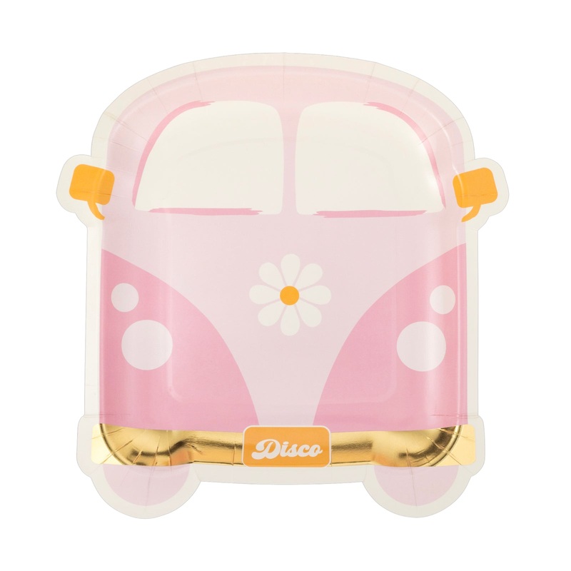 Disco Daisy Van Shaped Paper Plates 9"
