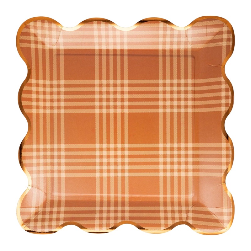 Fall Plaid Paper Plates 10"