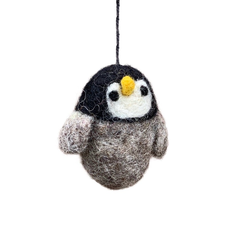 Felted Penguin Ornament
