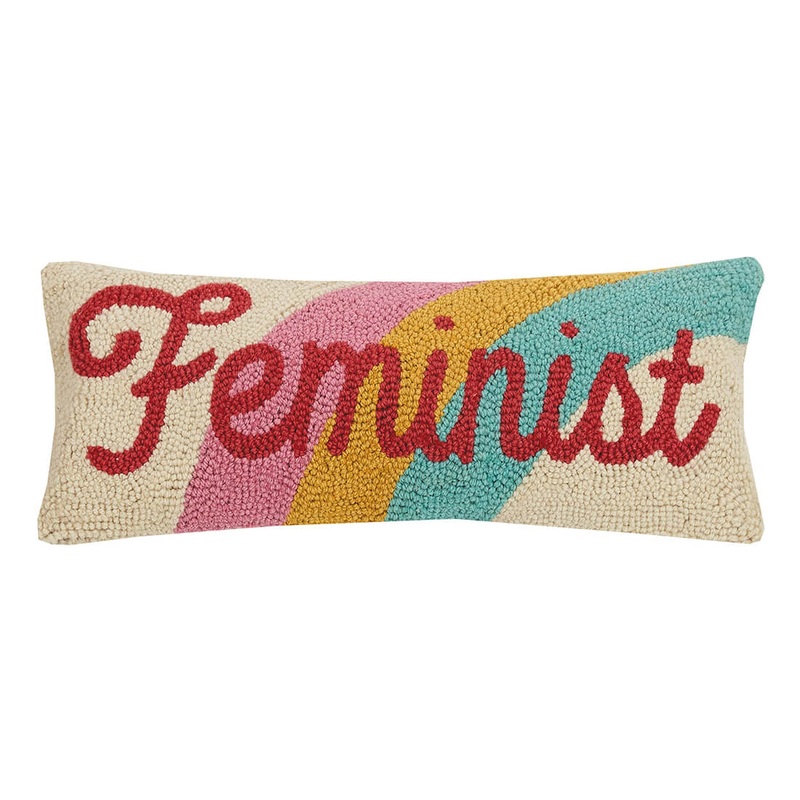 Feminist Rainbow Hook Pillow
