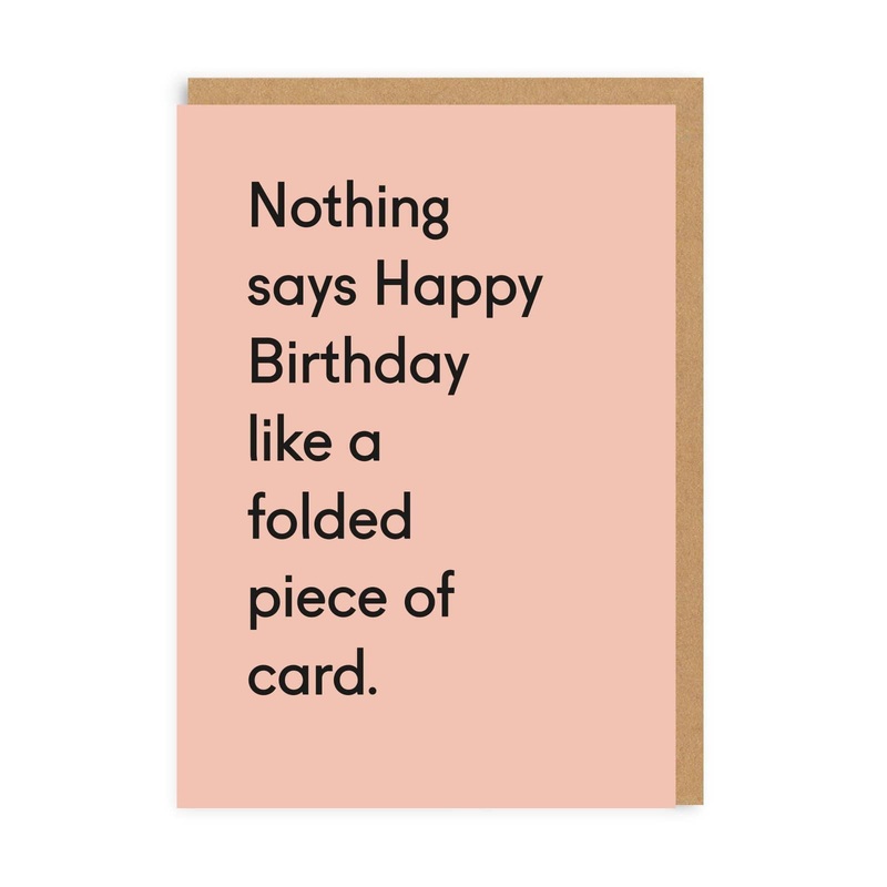 Folded Piece of Card Birthday Greeting Card