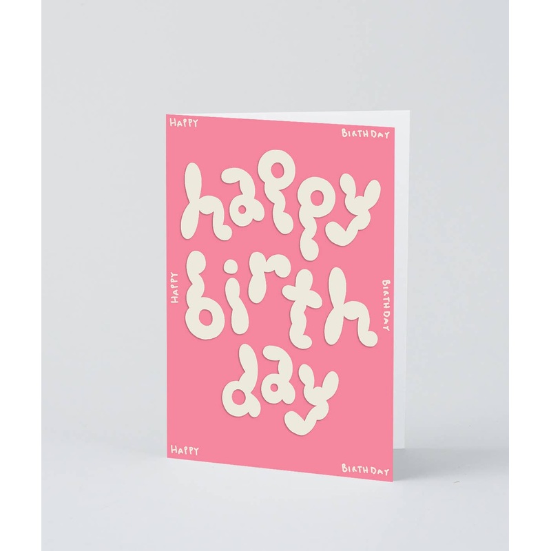 'Happy Birthday' Embossed Greeting Card