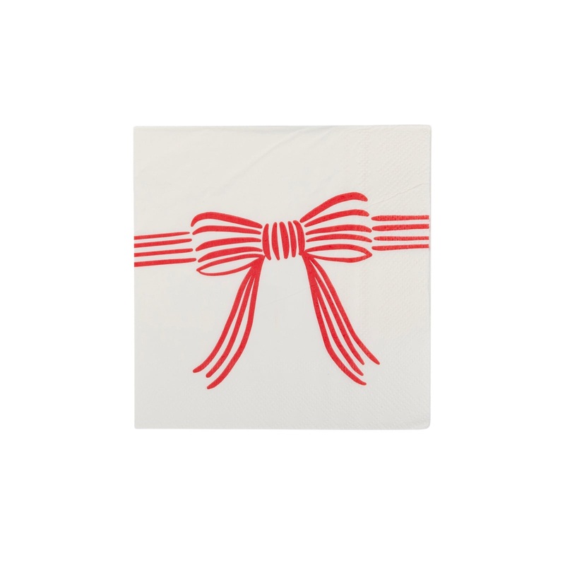 Holiday Bow Cocktail Napkins