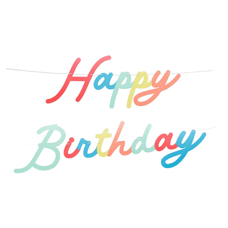 Meri Meri Party Bright Happy Birthday Garland Set