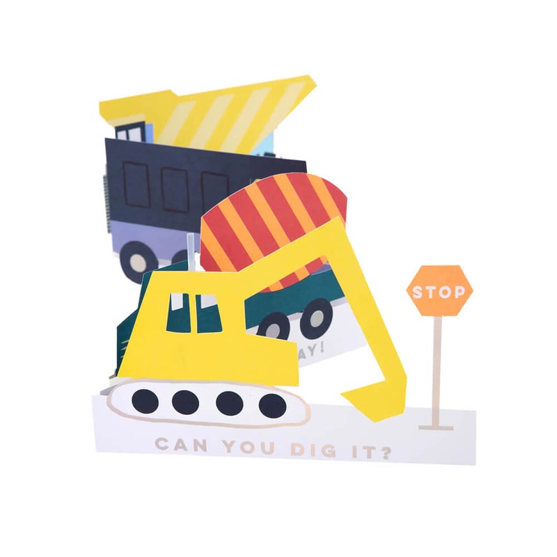 Meri Meri Party Construction Vehicles Birthday Card / Decoration