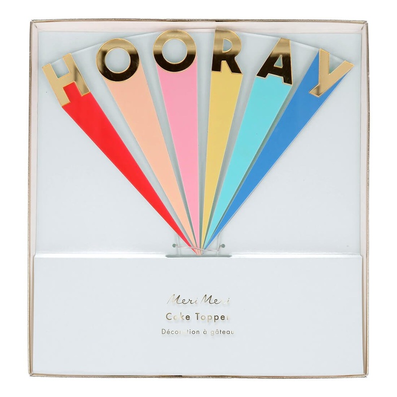 Meri Meri Party Hooray Acrylic Cake Topper