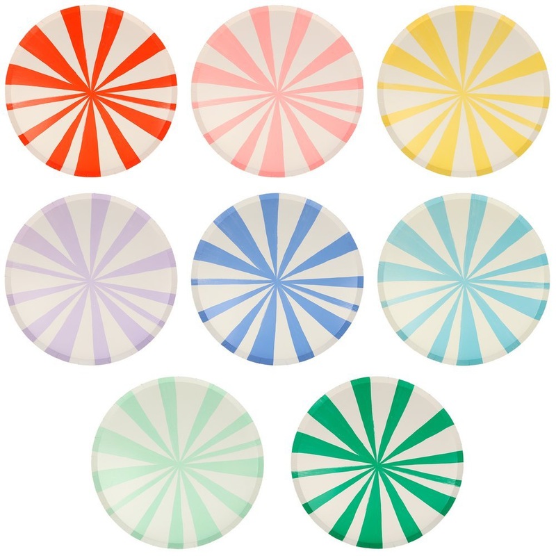 Meri Meri Party Mixed Stripe Dinner Plates 10.5"