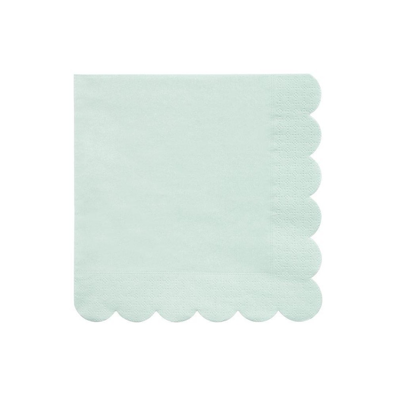 Meri Meri Party Pale Mint Scalloped Edge Large Napkins