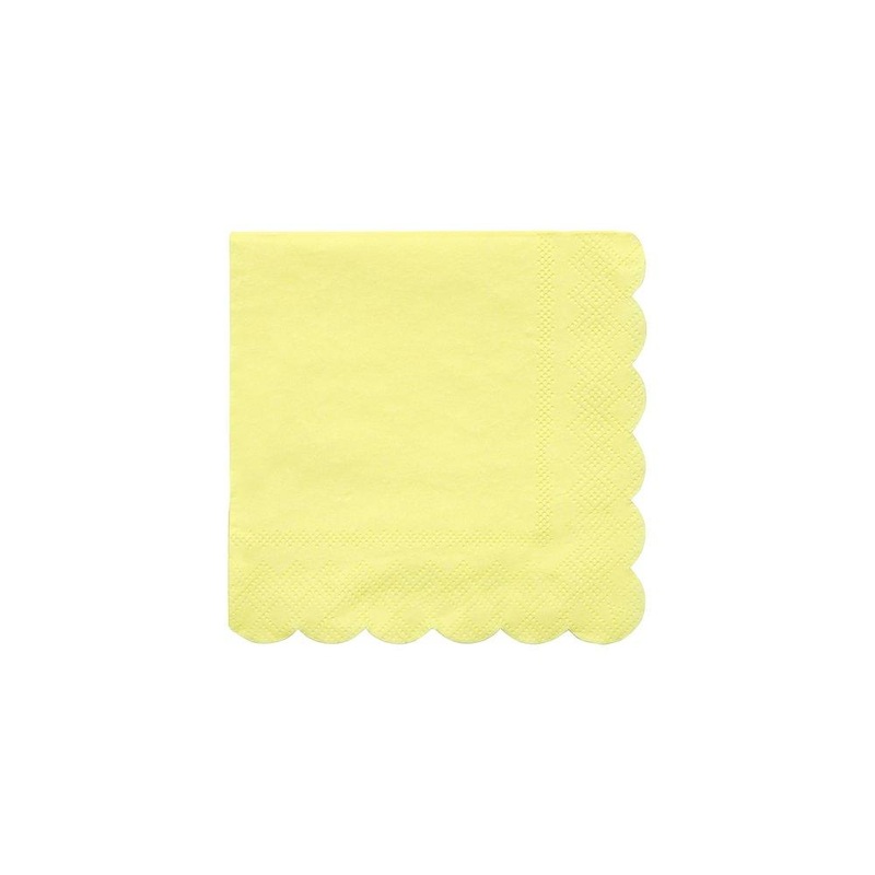 Meri Meri Party Pale Yellow Scalloped Edge Small Napkins