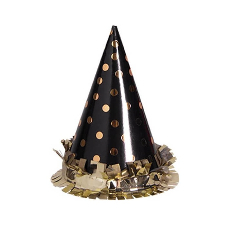 Metallic Gold Polka Dot Party Hats