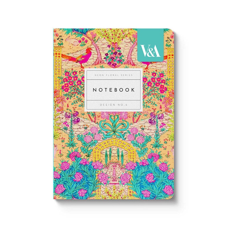 Neon Floral Garden A6 Notebook