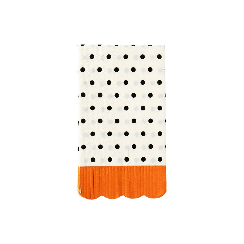 Orange & Black Polka Dot Dinner Napkins