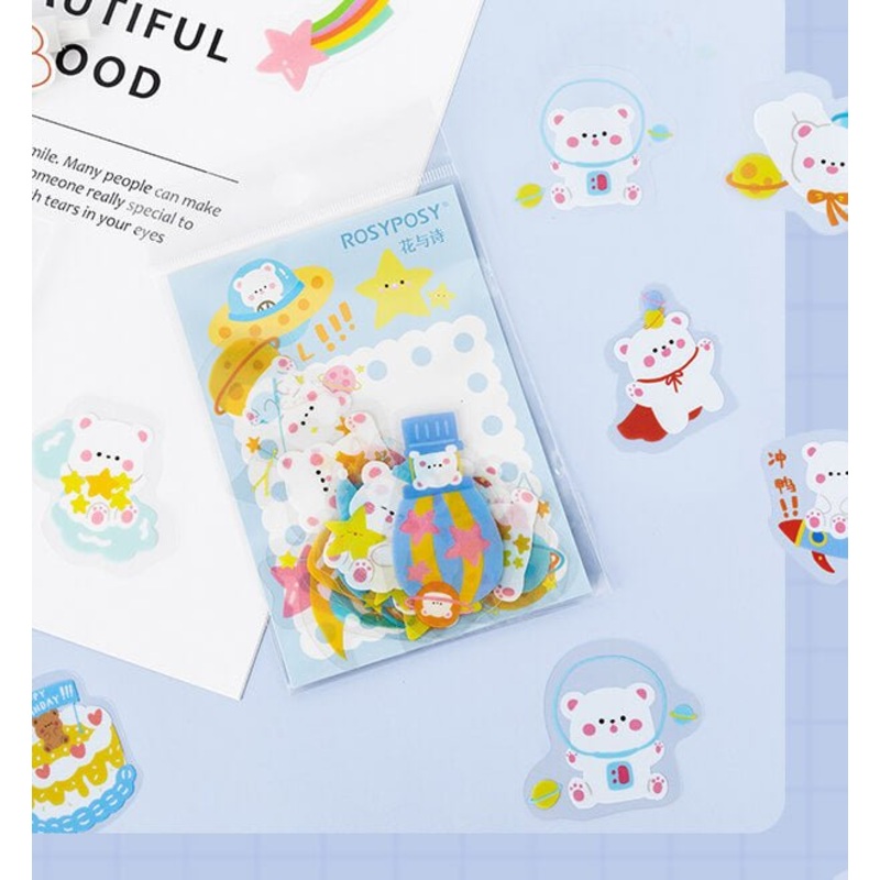 Planet Bear Die Cut Deco Stickers